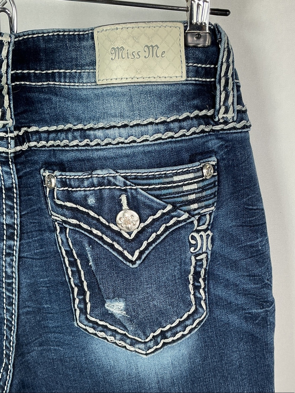 Miss Me Mid Rise Skinny Jeans Embellished Pocket 33 - Picture 9 of 15